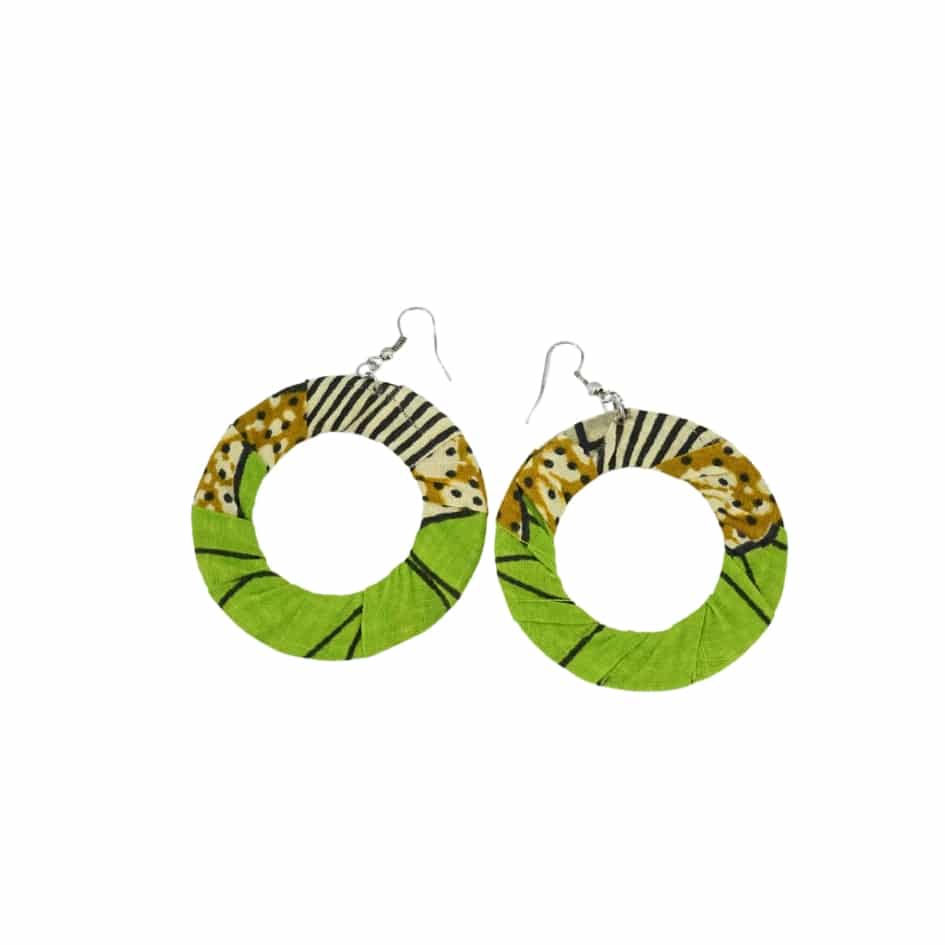 Boucles d'oreilles rondes recyclées en vert