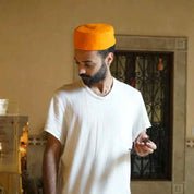 Chechia, African hat,Tunisian Chachia, Orange Tunisian Woolen Chechia handmade