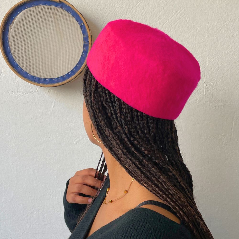 Chechia, chapeau africain, Chachia tunisienne, Chechia grise en laine tunisienne