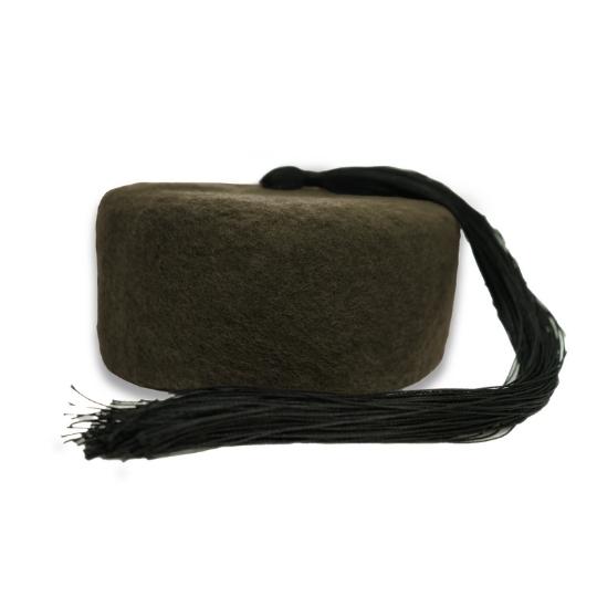 Copie de Chechia, chapeau africain, Chachia tunisienne, Chechia en laine tunisienne noire avec pompon fait à la main