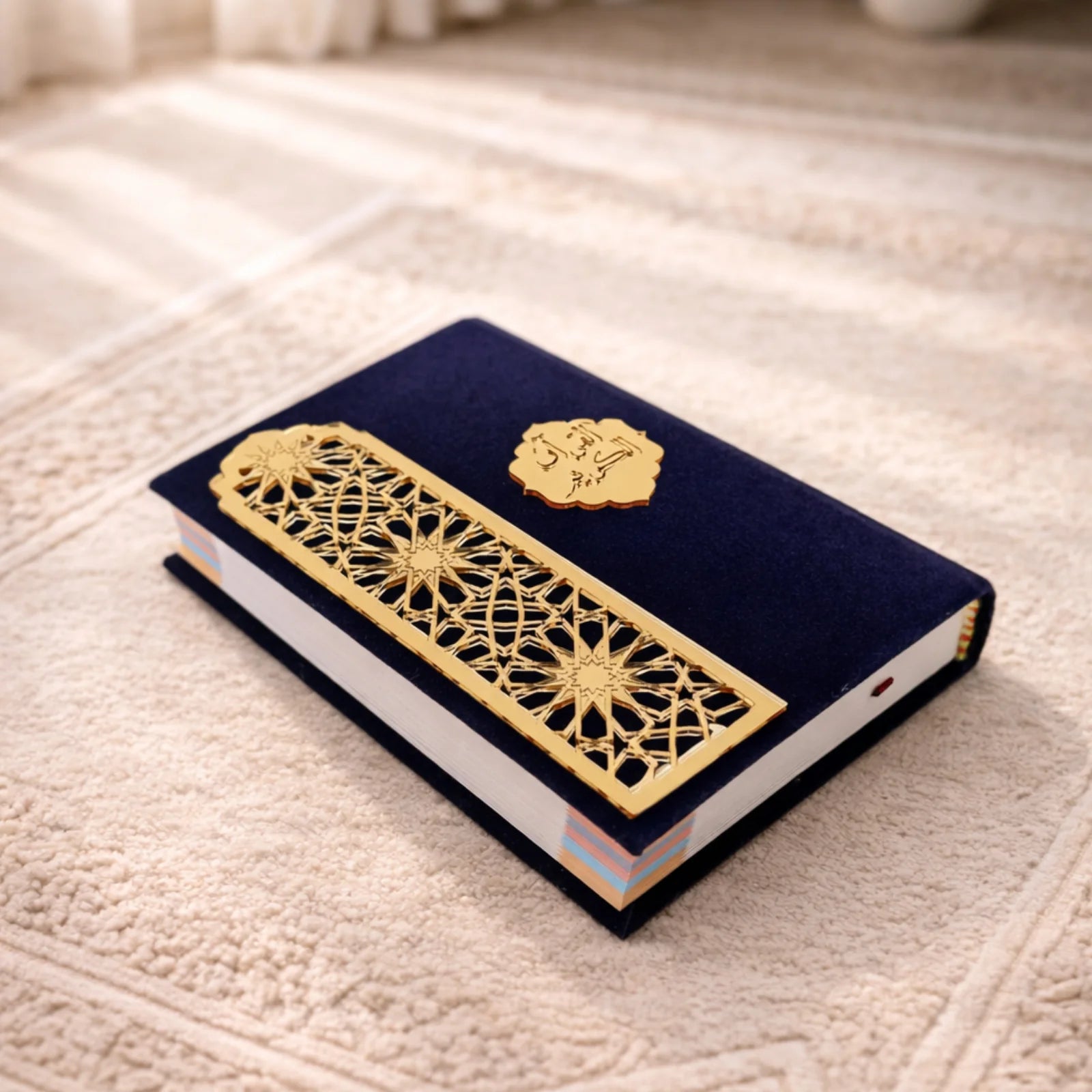 Blue Islamic Quran Gift Box with Traditional Chechia