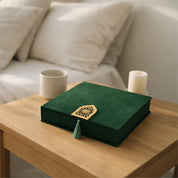Coffret cadeau Coran islamique avec couverture en velours, marque-page ambré et chechia traditionnelle