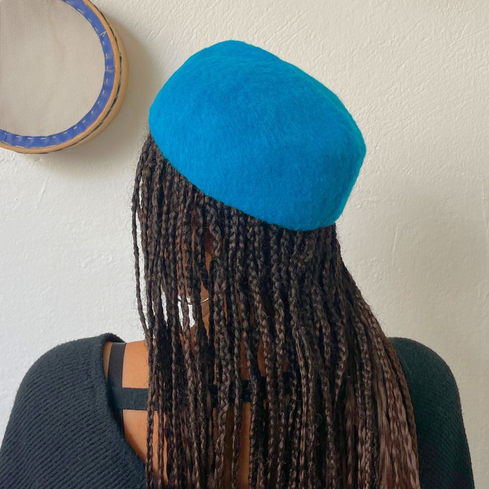 Chechia, African hat,Tunisian Chachia ,Turquoise Tunisian Woolen Chechia