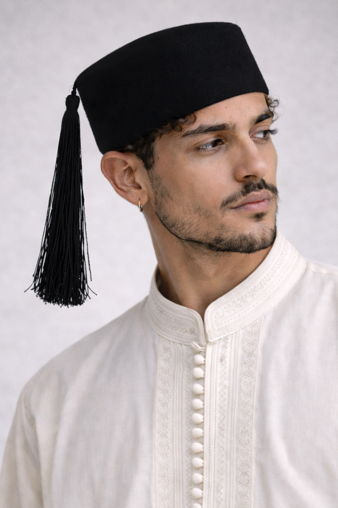 chechia_black_with_a_tassel_on_a_model_4cc26282-4d46-4dbc-9f84-6f5390c16d49.png