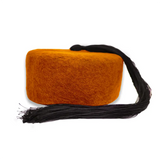 Chechia, African hat,Tunisian Chachia, Orange Tunisian Woolen Chechia with tassel handmade