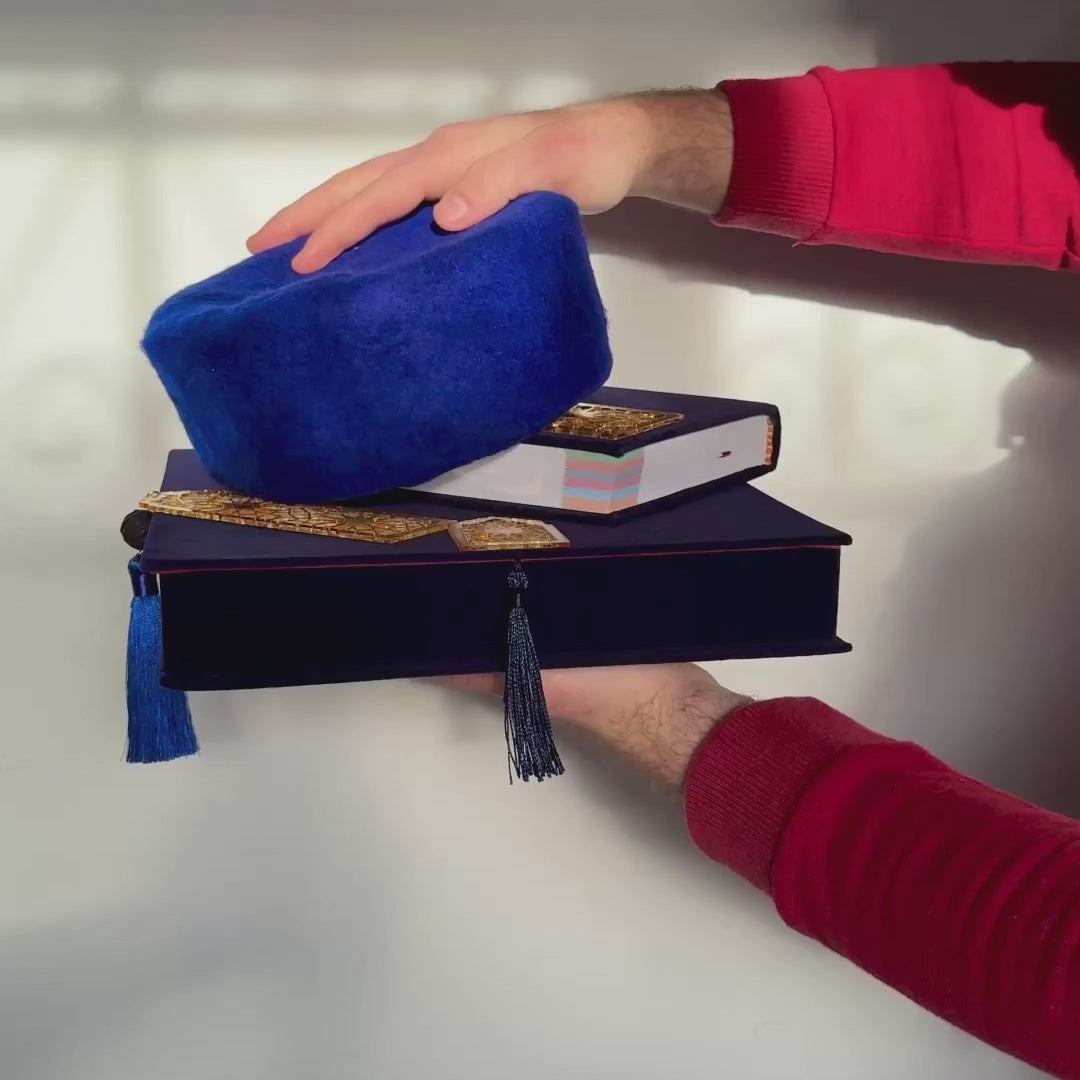 Blue Islamic Quran Gift Box with Traditional Chechia
