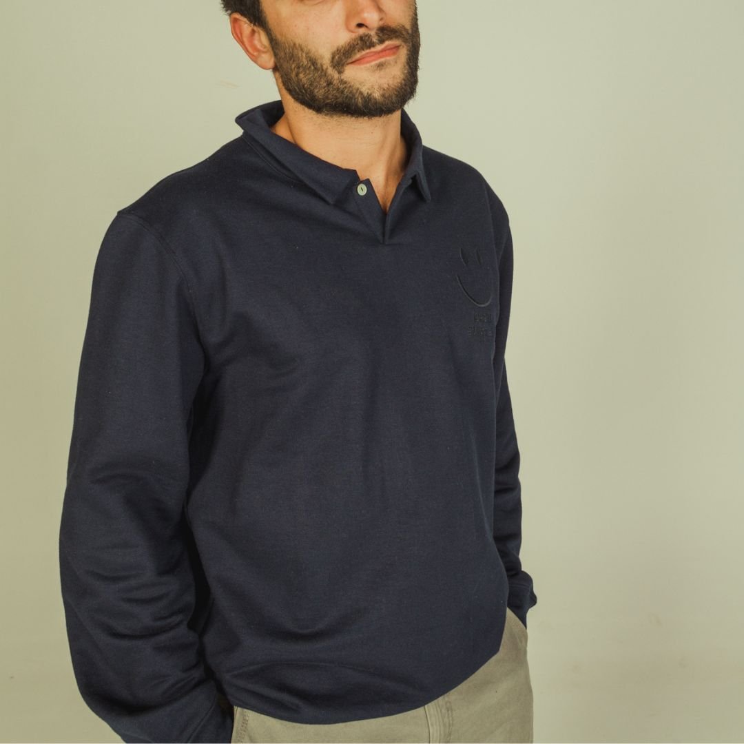 Sweat-Polo loose fit unisexe « MERCI, JE T'AIME » avec détail en wax.