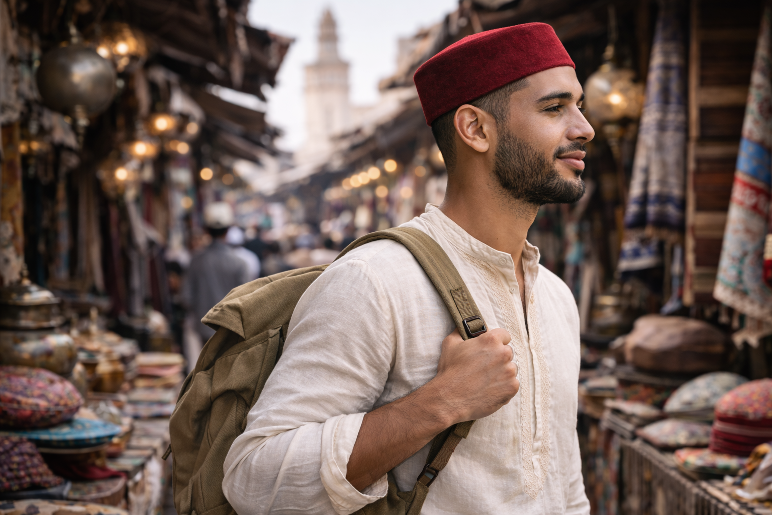 youn_man_holding_backbag_and_wearing_a_red_chechia_in_a_market_2.png