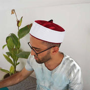 chechia amema pour la prière, chapeau azhari rouge pour homme