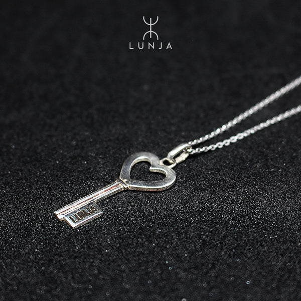 Silver Key Necklace, silver necklace for women