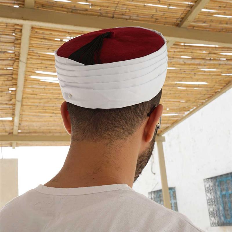 chechia amema pour la prière, chapeau azhari rouge pour homme