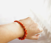Bracelet corail rouge pour femme, bracelet corail naturel