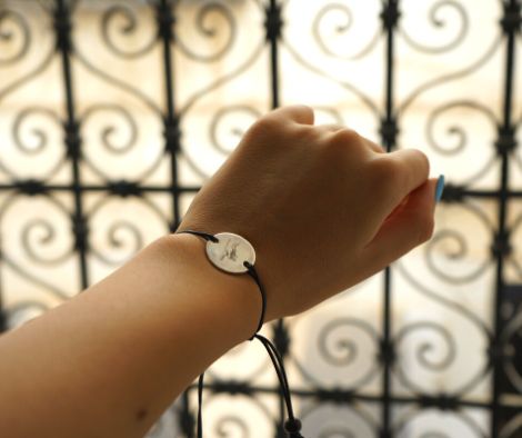 Silver Couple Bracelet, for him and her "The Creation of Adam"