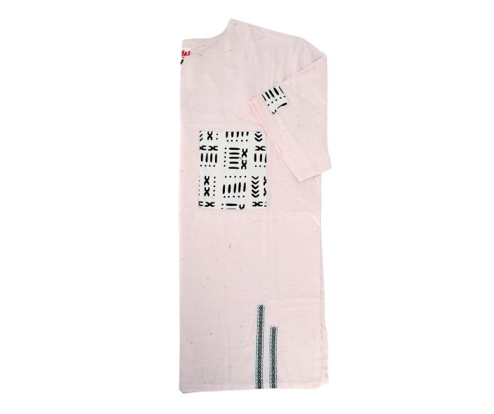 Unisex light pink berber shirt with stylized white berber pocket