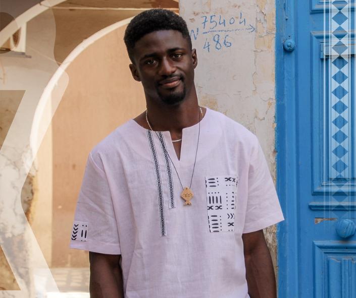 Unisex light pink berber shirt with stylized white berber pocket