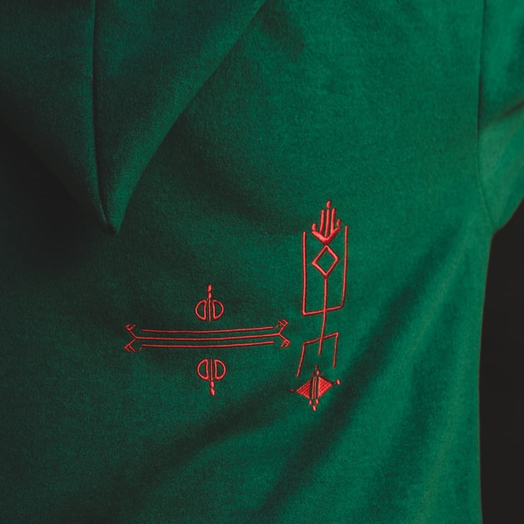 Barnous Tunisien Vert, Green embroidered Berber coat for men and women