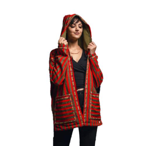 Barnous Tunisien Rouge, Red absorbent cotton coat for men and women