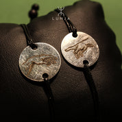 Bracelet Couple Argent, pour elle et lui "La Création d'Adam"