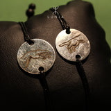 Bracelet Couple Argent, pour elle et lui "La Création d'Adam"