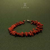 Bracelet corail rouge pour femme, bracelet corail naturel